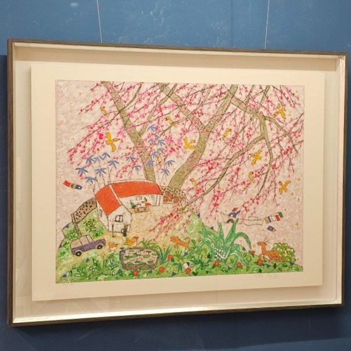 제주풍경 이왈종 한정판 판화 제주 생활의 중도 대형액자 거실 호텔 현관입구 인테리어 그림액자