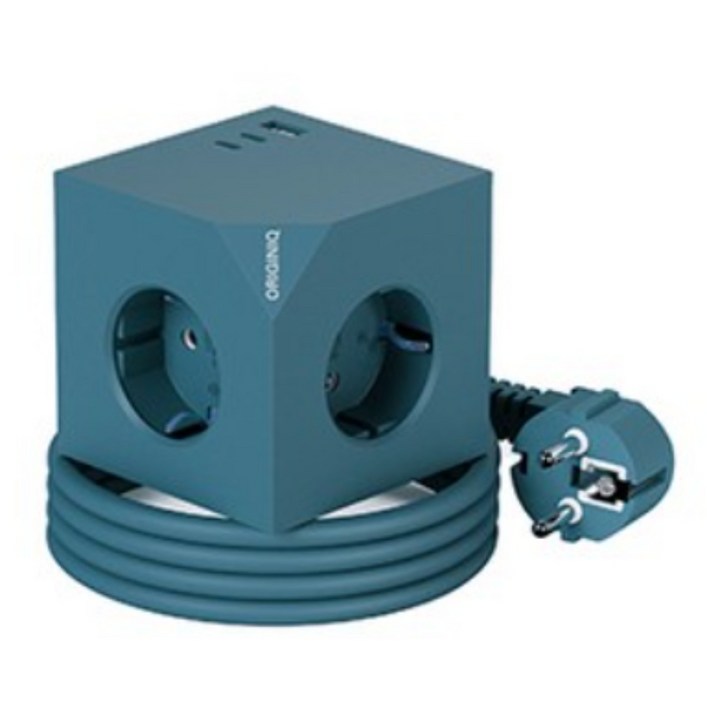 오리지니크 고속충전 고용량 멀티어댑터 USB 유선 멀티탭 3.0m 2개세트, 블루그린X2개유선3.0M, 1개, 3m