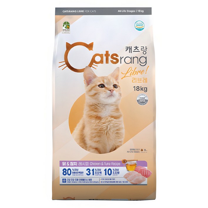캐츠랑 전연령 고양이 리브레 건식사료, 닭참치, 1개, 18kg