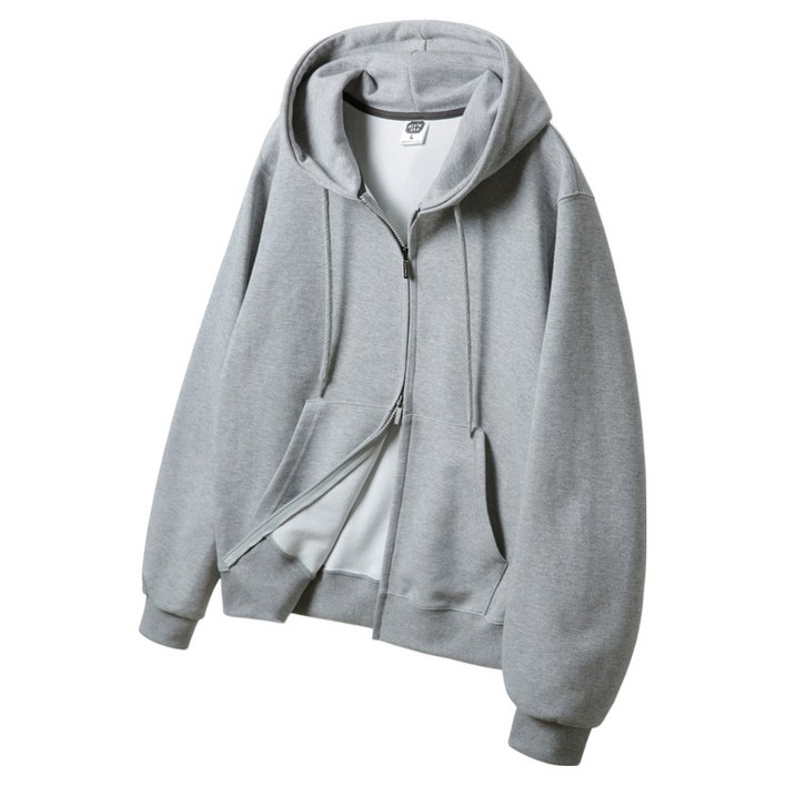 앨빈클로 남녀공용 무지 레귤러핏 투웨이 후드집업 AZH673