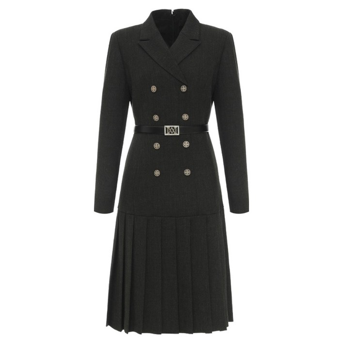 미니멈 플리츠 테일러드 카라 원피스