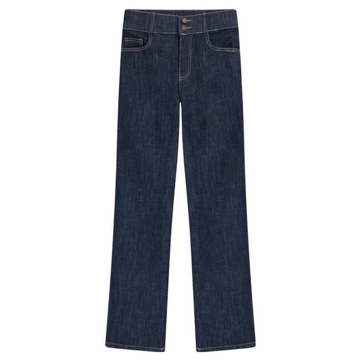 올리브데올리브 여성용 투버튼 세미부츠컷 기모 데님 팬츠