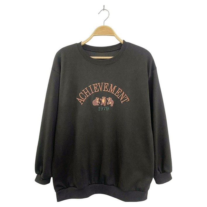 안다로미 곰세마리 자수 맨투맨