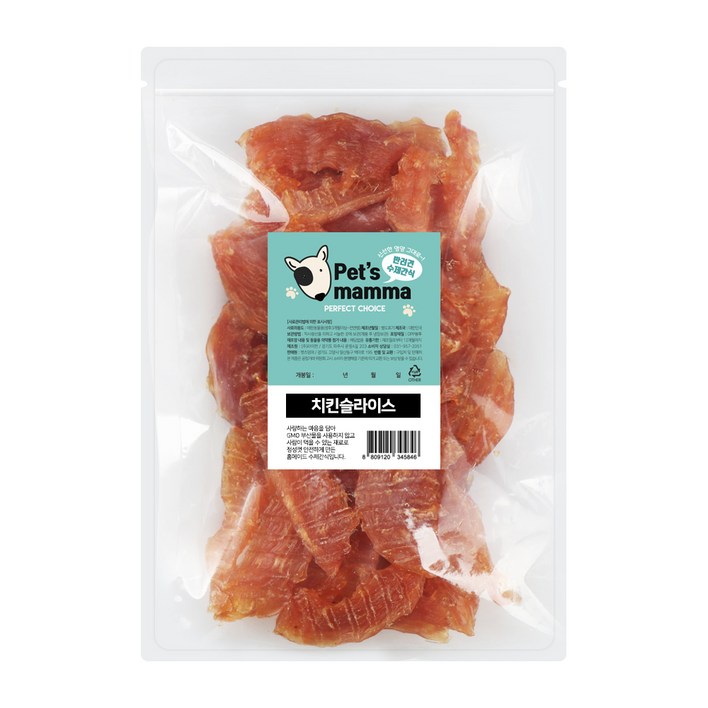 펫츠맘마 강아지 수제간식 슬라이스, 치킨, 200g, 1개