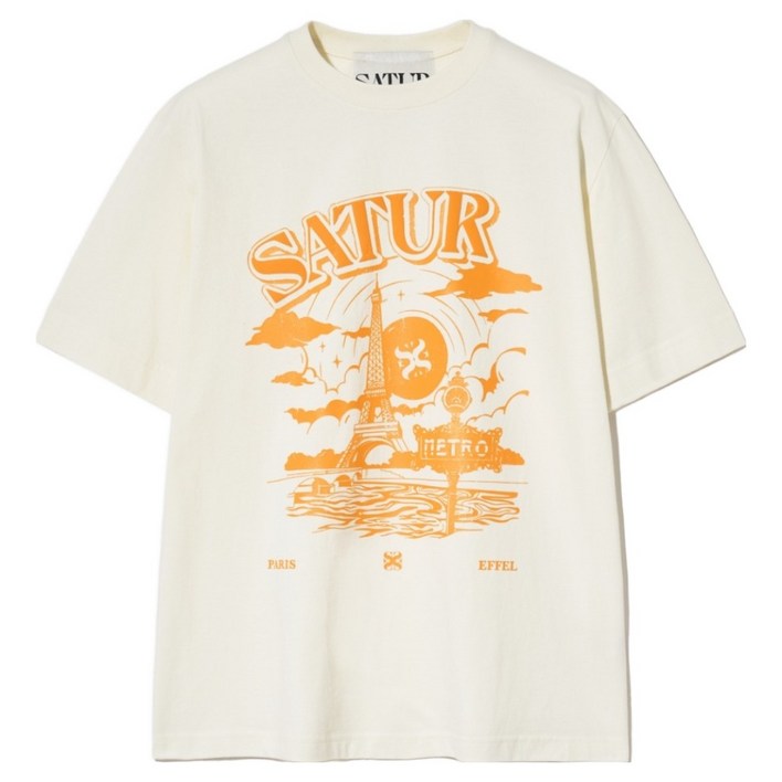 세터 남녀공용 파리 메트로 그래픽 반팔 티셔츠