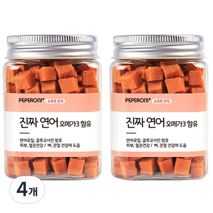 페페로니 애견용 진짜 오메가3 져키, 연어, 180g, 4개