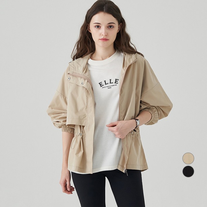ELLE PARIS 스트링 후드 바람막이 점퍼 ELLE PARIS 스트링 후드 바람막이 점퍼