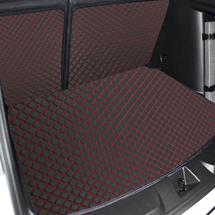 지엠지모터스 차량용 뷰티풀 퀄팅 4D 트렁크매트 + 2열등커버 레드