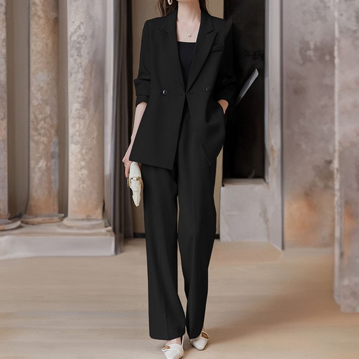시크힐즈 칼리고 정장 자켓 + 와이드 팬츠 세트 12260