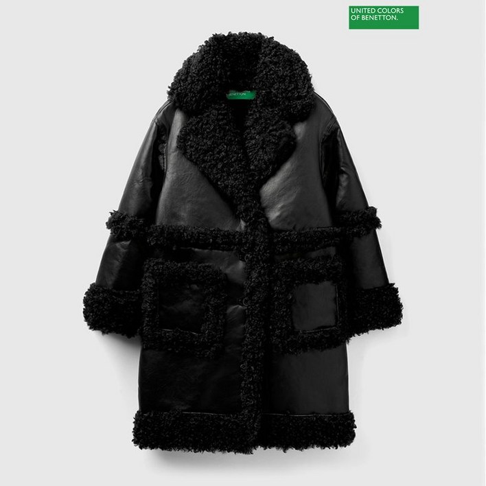 베네통 Fur jacket 3F 244NDN04T 100