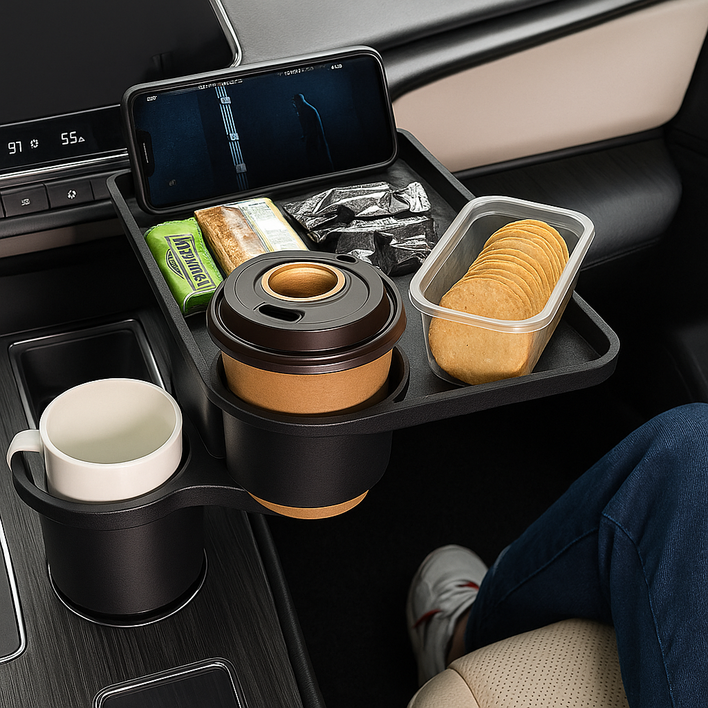 네오브릭 차량용 미니 간식 테이블 컵홀더 거치대