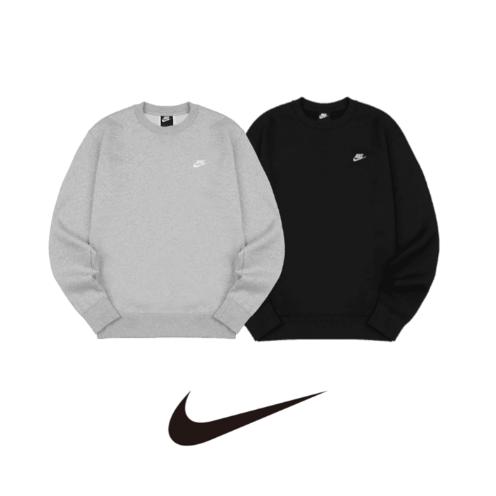 나이키 기본 스우시 남자 여자 커플 공용 무지 라운드 긴팔 러닝 런닝 NSW 긴팔티셔츠 맨투맨