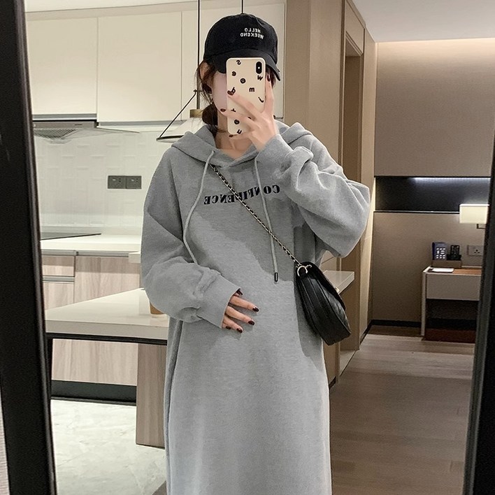 심플 여성후드원피스 임산부 빅사이즈 롱 가을 겨울 프리 심플 여성후드원피스 임산부 빅사이즈 롱 가을 겨울 프리