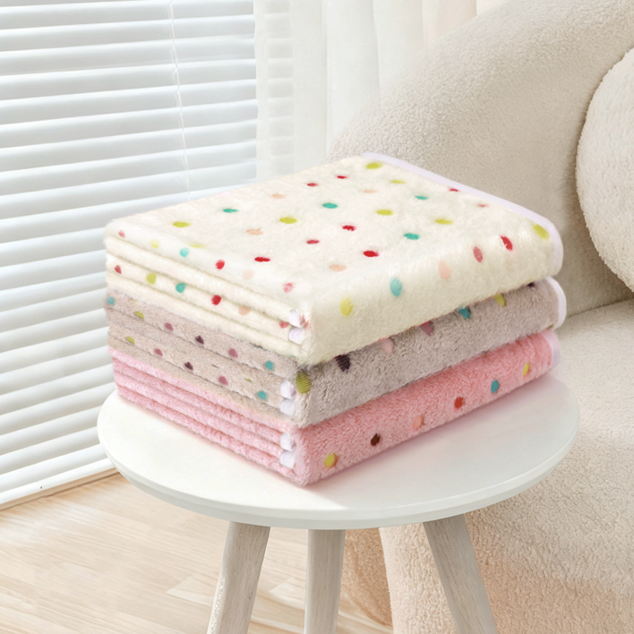 귀여운 애완견용 고양이용 털담요, 3개, 베이지/브라운/핑크