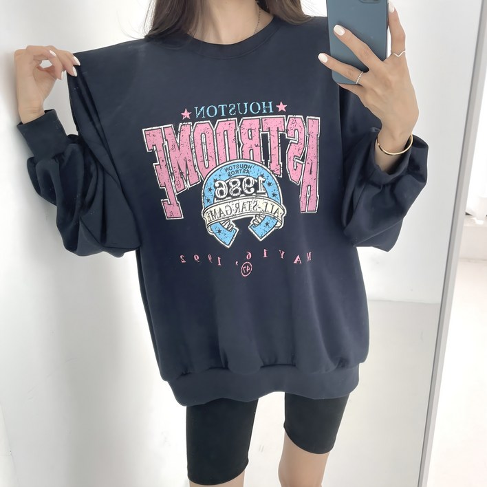 잇츠심플 여성용 빈티지 루즈핏 맨투맨 잇츠심플 여성용 빈티지 루즈핏 맨투맨