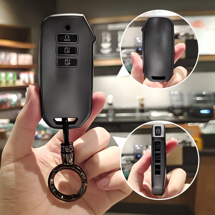 HAKO 메탈릭 TPU 차키케이스+키홀더 (5버튼,7버튼)