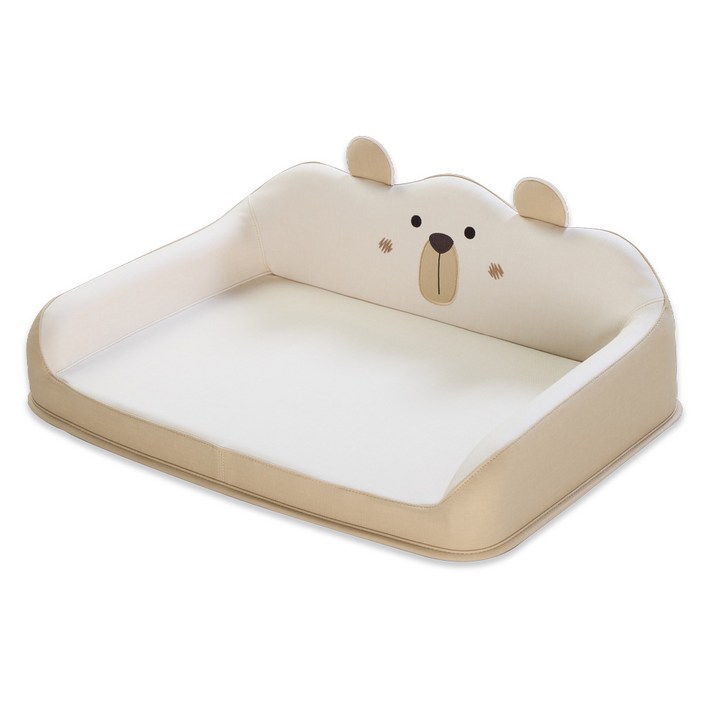 코코리에또 펫 강아지 곰베어 친환경 펫침대 방수 사계절 국내생산 펫베드, 1개, 베이지