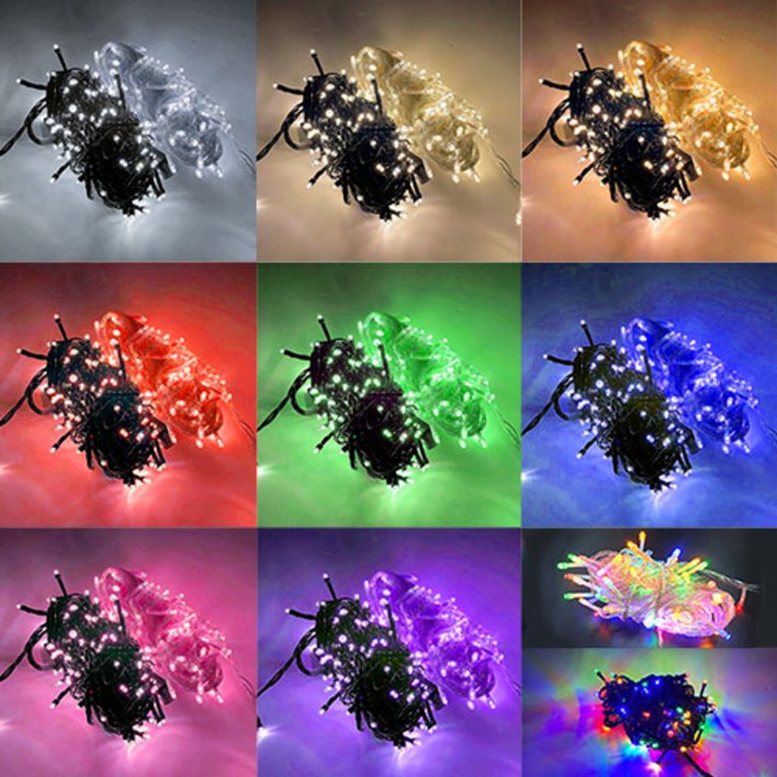 선세이브[단품] 크리스마스 트리 전구 LED 은하수 100구 조명 검정선, RGB(4색), 1개 댄싱루돌프