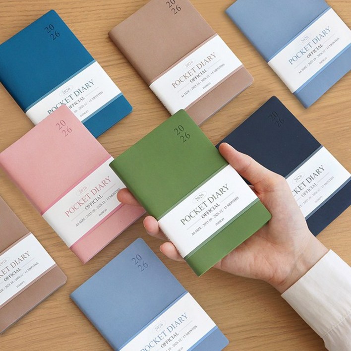 인디고 2026 오피셜 A6 포켓 다이어리  날짜형 미니 월간 수첩 스케줄러 플래너