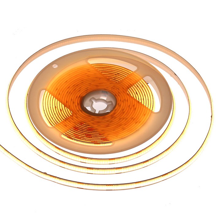 LED바 COB 플렉시블 DC 12V 스트립 면발광 줄조명 1롤 5M, 1개, 전구색