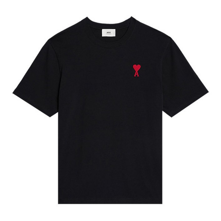 [아미] 하트 로고 반팔 티셔츠 UTS004 726 009 BLACK/RED [AIC117