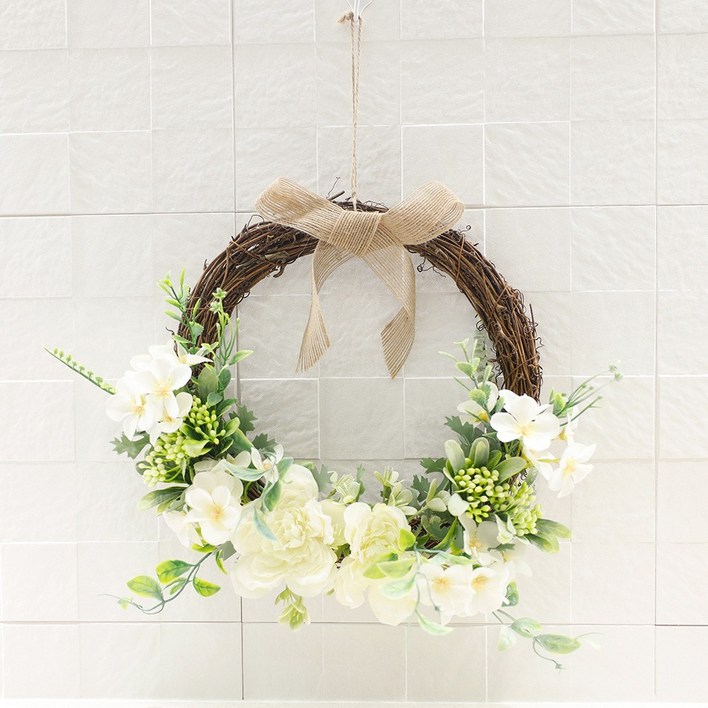 HK벽장식 우드 꽃 리스