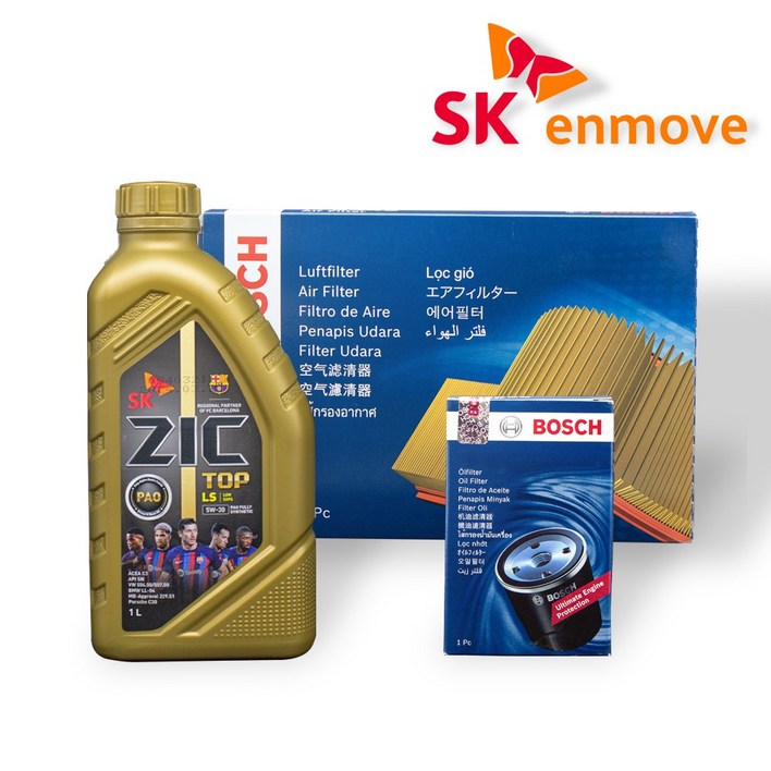 K5 DL3 1.6 터보 엔진오일 세트 지크 TOP LS 5W30 5L 보쉬 필터 A 3020 O 0380, 1개