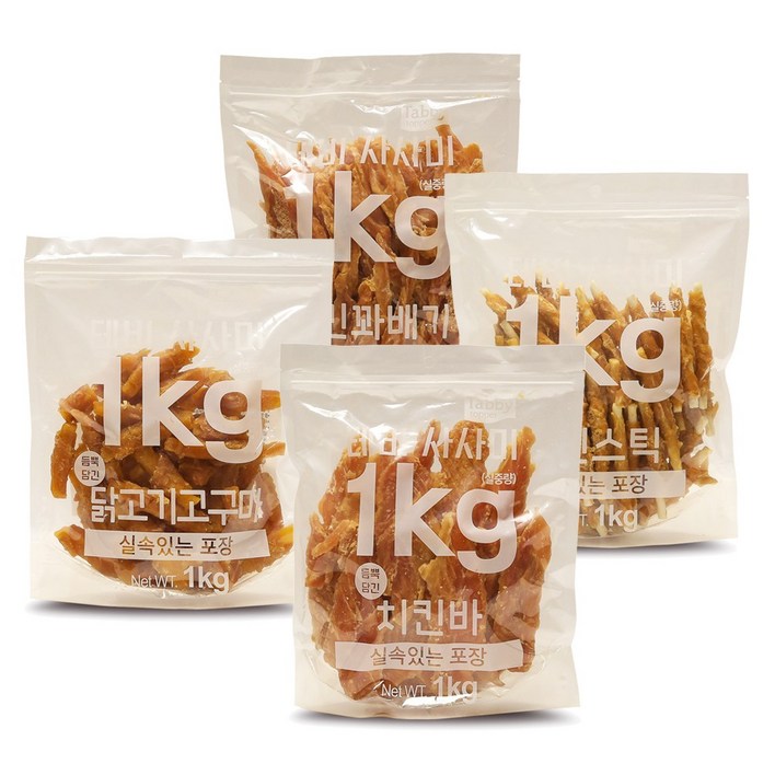 테비사사미 오리바 슬라이스 1kg 강아지 간식 대용량 1kg