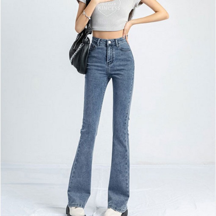 블링푸루 여성 스판 부츠컷 청바지 데님 팬츠 빅사이즈 3컬러 BP103