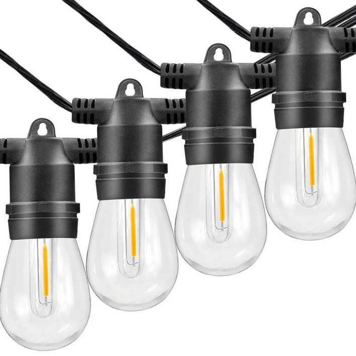 파티라이트 야외파티등 캠핑장전구 램프 스트링전선 줄전등 LED줄조명 오징어등 방수전등선 줄전구 연장 가능 5m10구  10m20구