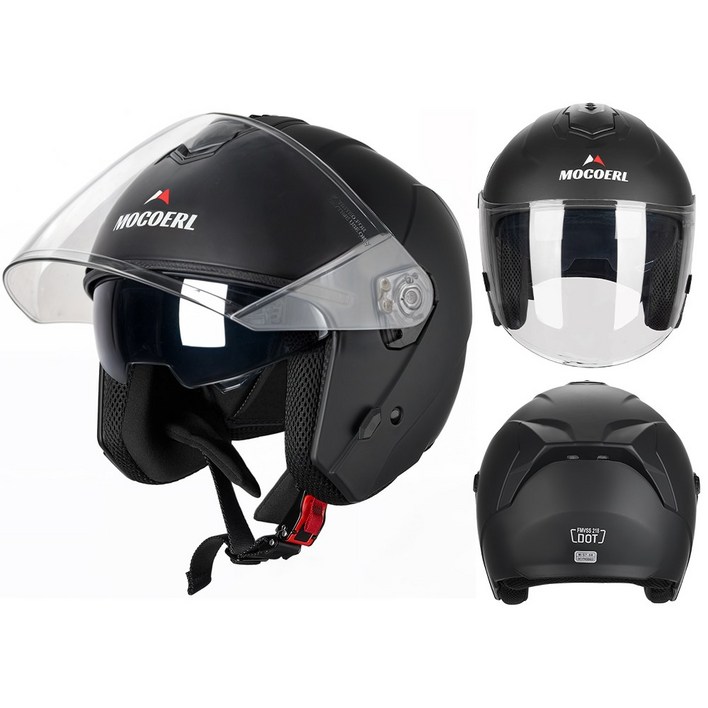 Mocoerl 오토바이 헬멧 썬바이저 내장 유럽ECE인증 KC인증 오픈페이스 초경량 바이크헬멧 34