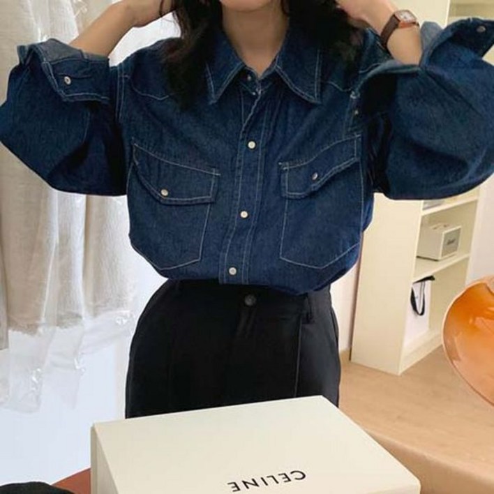 버디 빈티지 데님 루즈핏 청 남방 셔츠 버디 빈티지 데님 루즈핏 청 남방 셔츠