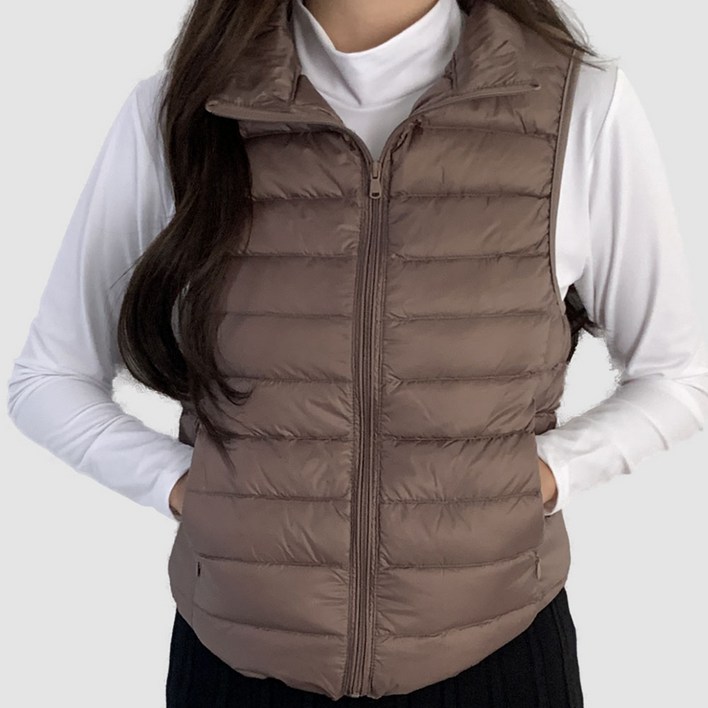 스타니 여성 골프 프리미엄 경량패딩 오리털 지퍼조끼 베스트 바람막이