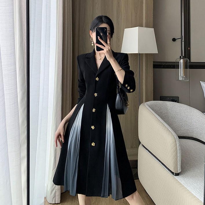 봄 가을 여성 슬림핏 정장 원피스 세련된 정장 원피스