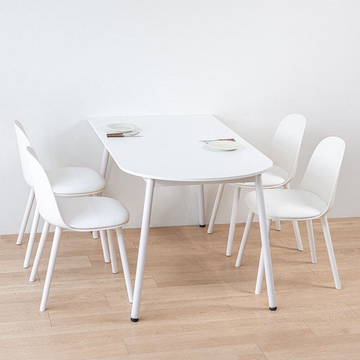 플랫 화이트 반원 카페 테이블 다이닝 원룸 반타원형 식탁, 2인용, 화이트반타원