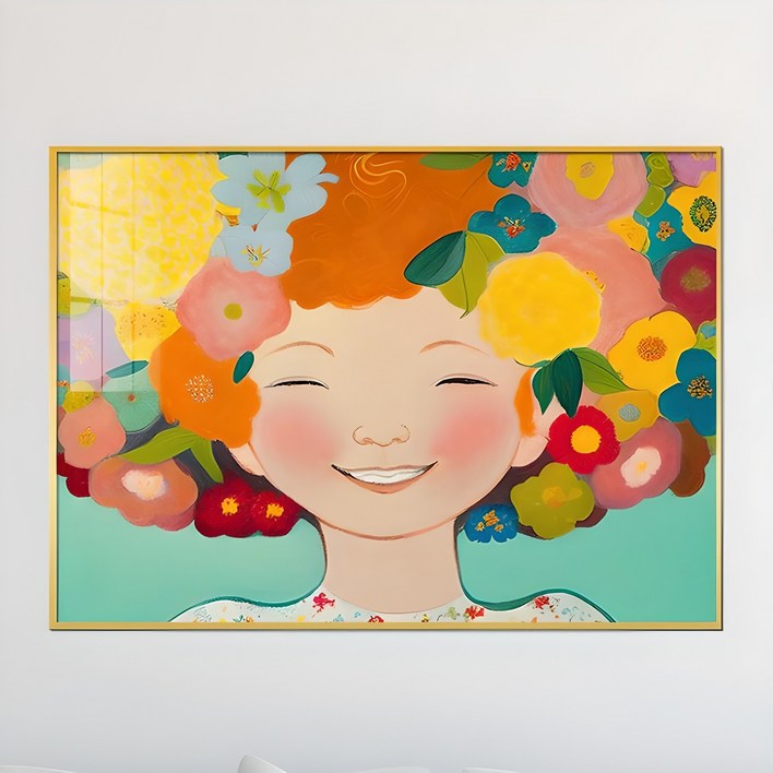 아트블루 꽃의 여인 인물 추상화 북유럽 감성 그림 인테리어 액자