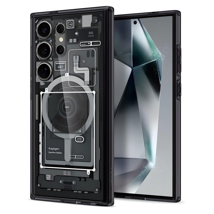 슈피겐  투명 맥세이프 울트라 하이브리드 원탭 메탈링맥핏 휴대폰 케이스 ACS07298