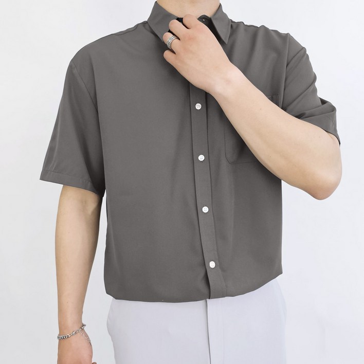 디알엠 남자 반팔 셔츠 오버핏 링클프리 구김없는 셔츠 빅사이즈 M4XL