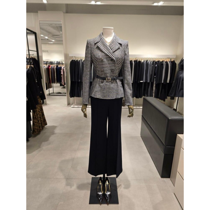 (백화점 정품) 지고트 [파주점] 지고트 세트 울 하운드투스 체크 자켓 + 세미 부츠컷 팬츠 JRBA0JK741,JPBA0SL192