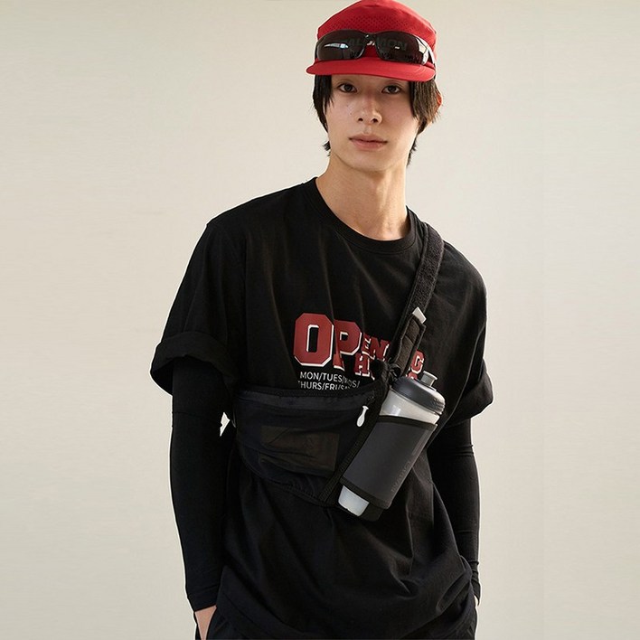 꼼소넛 오프닝 아워 나염 하프 코튼 티셔츠 CSOt310 블랙 남녀공용