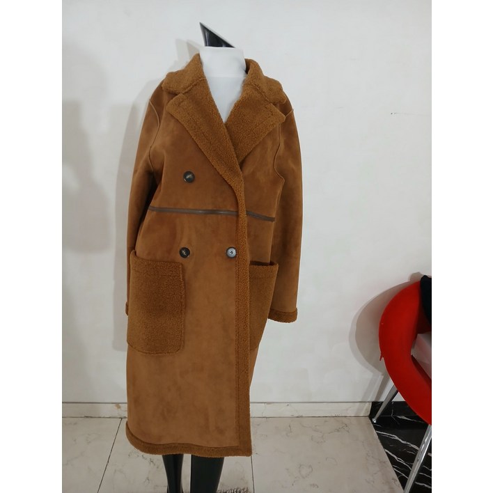 중고 LONDON FLAT 런던플랏 무스탕 롱코트 Free NB11351