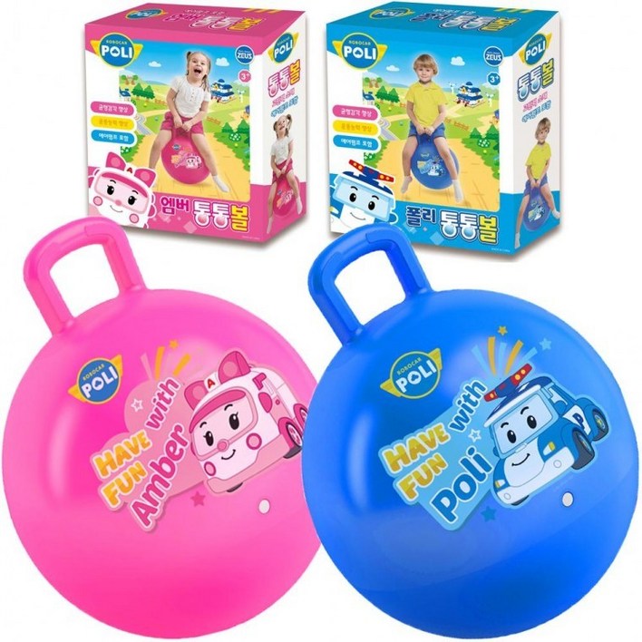 말랑나무 로보카폴리 호핑볼 통통볼 로보카폴리 체육활동 점핑볼 유아짐볼 유아짐볼, 1개, 2.폴리 통통볼
