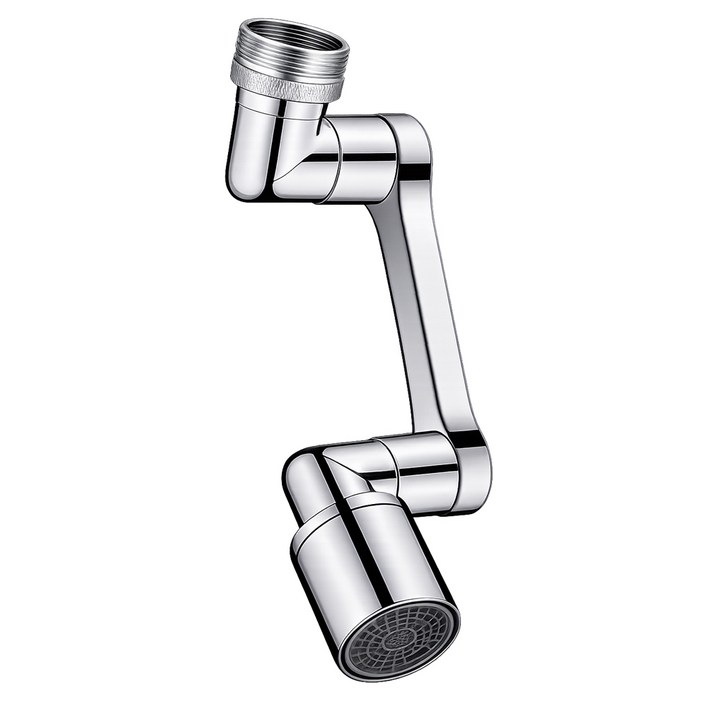 이칠가게 [최신 기술 적용] 1440도 회전 워터탭 세면대용 자유각도 수도꼭지, 1개, 실버