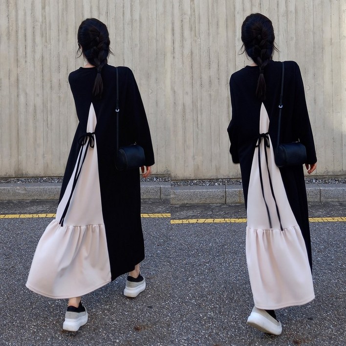 핑크유 국내제작,고급스런 리본절개 루즈원피스,66,77,88 빅사이즈 여성원피스,임부복,빅사이즈,롱원피스,가성비 최고의 퀄리티