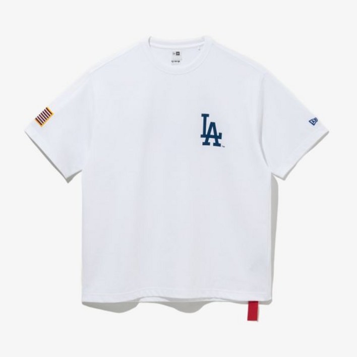 매장판 뉴에라 남여공용 국내매장판 25SS 반팔 티셔츠 MLB LA 다저스 월드시리즈 챔피언 화이트