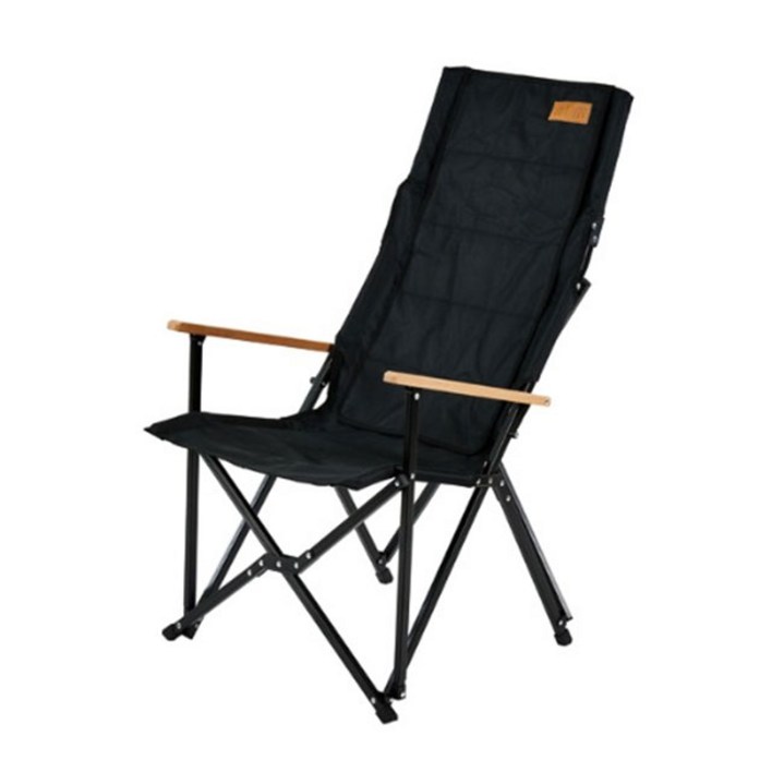 마운트리버 매직 릴렉스체어 우드팔걸이 블랙 캠핑 의자, 1개