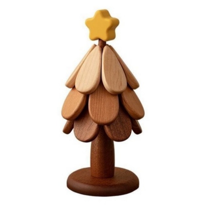 JMSU 원목 크리스마스 트리 내열 냄비 받침 컵 받침, 1세트, 별