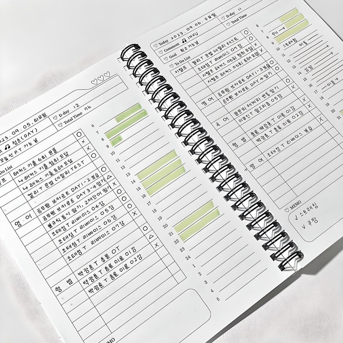 셋어레코드 2023 공시생 대학생 위클리 투두리스트 학습 스터디플래너 다이어리