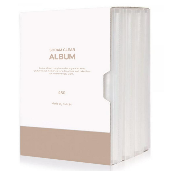 문구백서 소담 클리어앨범 4x6 4권세트 + 케이스, 480매 대용량앨범