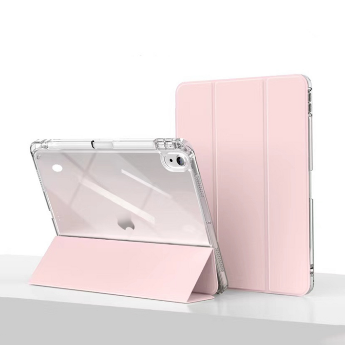 링고룸 아이패드 클리어 애플펜슬 수납 태블릿pc 케이스 + 스티커 증정, 베리핑크, 1개